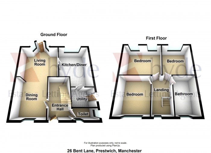 Floorplans For Bent Lane, Prestwich, Manchester, M25 1DN