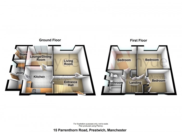 Floorplans For Parrenthorn Road, Prestwich, Manchester, M25 2RH