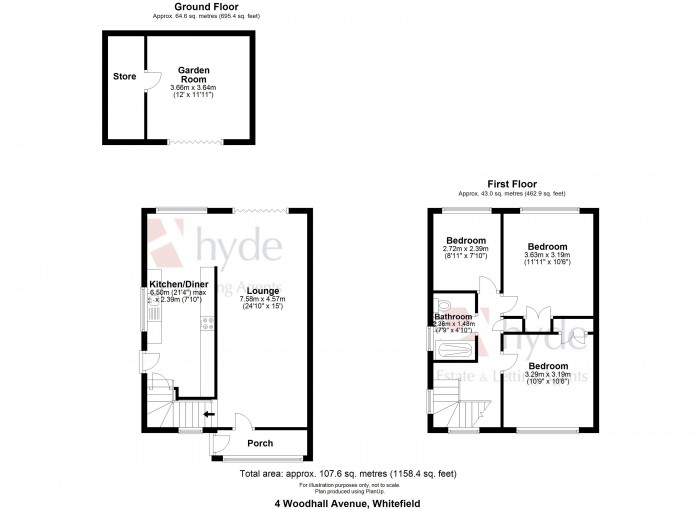 Floorplans For Woodhall Avenue, Whitefield, Manchester, M45 7QF