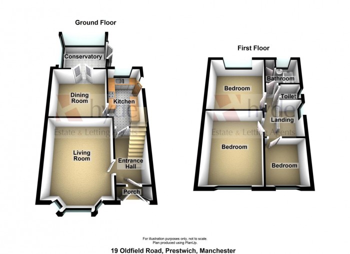 Floorplans For Oldfield Road, Prestwich, Manchester