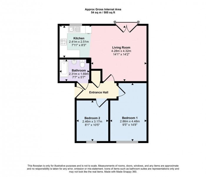 Floorplans For Flat 22 The Horizons, Moss Lane