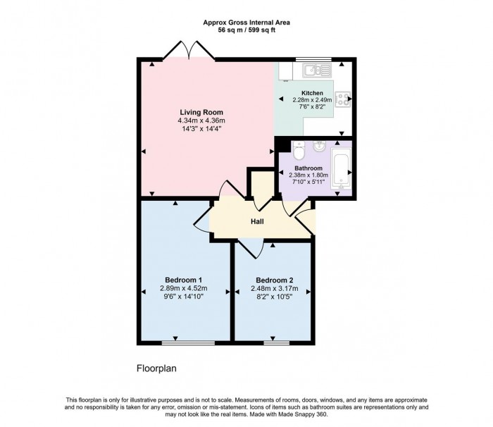 Floorplans For Flat 37 The Horizons, Moss Lane