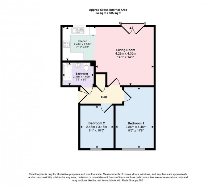 Floorplans For Flat 47 The Horizons, Moss Lane